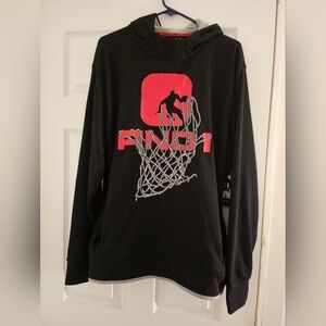 And1 Bank Shoot Hoodie Dribble Basketball Mens Size Large Black Pullover Nwt